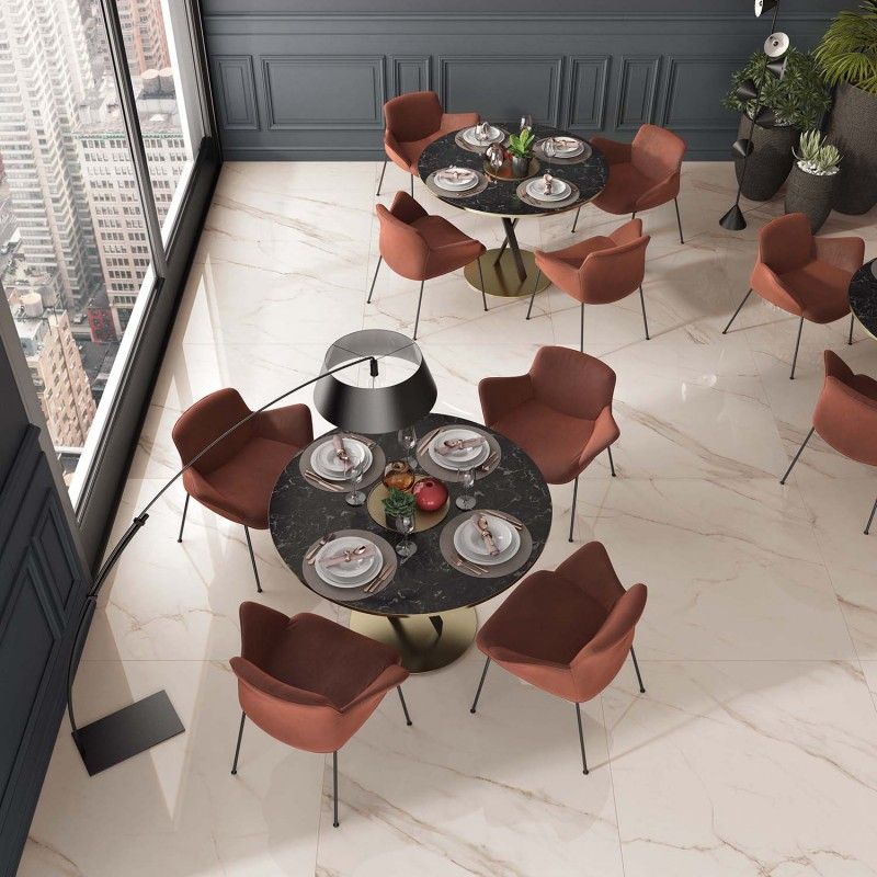 Porcelain Stoneware Marble Effect Floor Calacatta Gold Glossy 60x120 - CS60008814