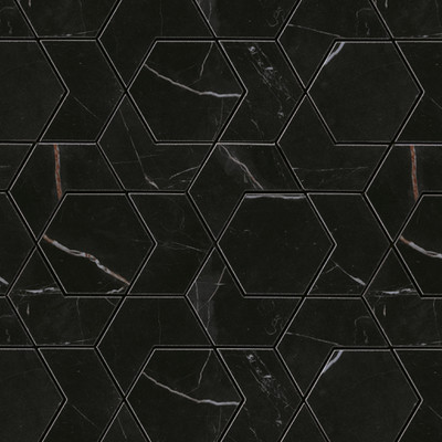 Mosaic Atlas Concorde Marvel Dream Black Atlantis Hex Lapp. 25.4X29.6 - AOV1