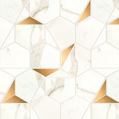 Mosaic Atlas Concorde Marvel Shine Calacatta Prestigio Gold Hex Shiny 25.1X29 - A4WU