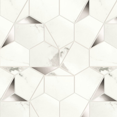 Mosaic Atlas Concorde Marvel Shine Statuario Supremo Platino Hex Shiny 25.1X29 - A4WV