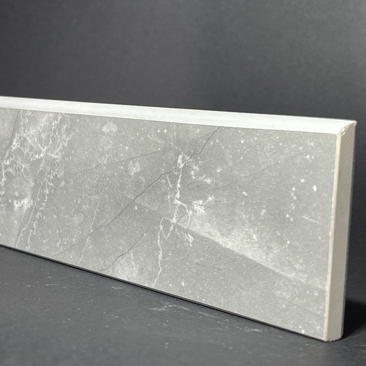 Skirting Board In Silk Ii Gray Marble Porcelain H.7cm X L.74.5cm