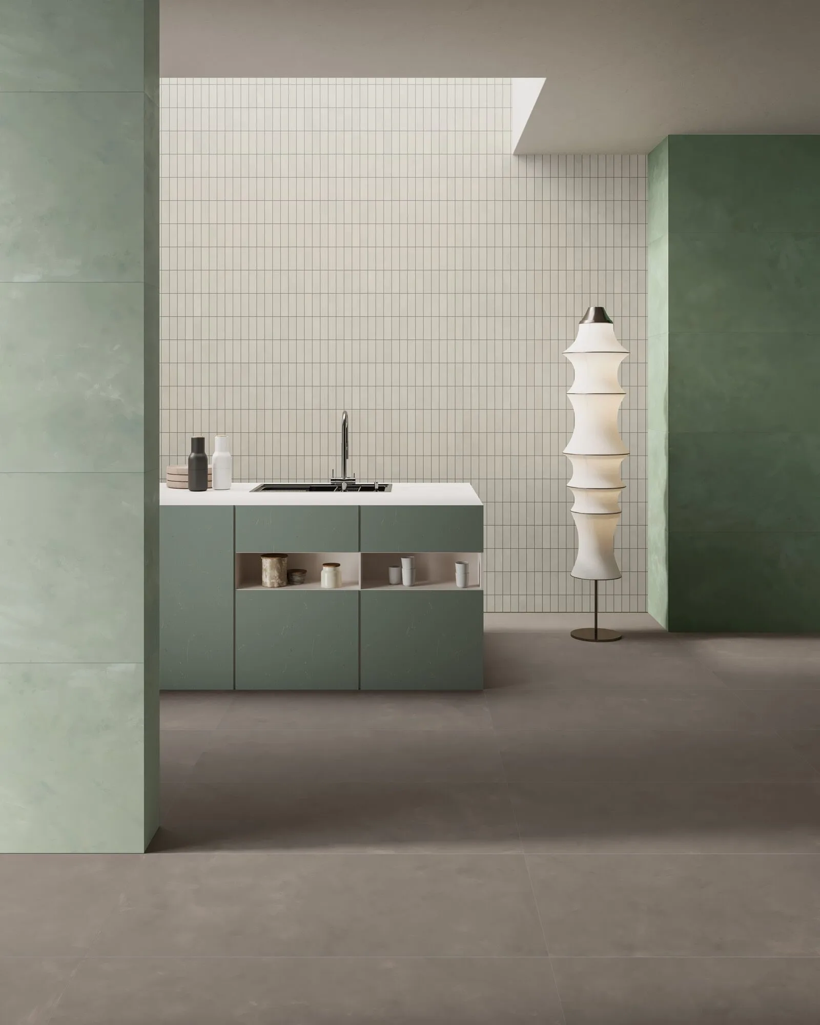 Brown concrete-resin effect porcelain tile 60x120 cm - CS25026
