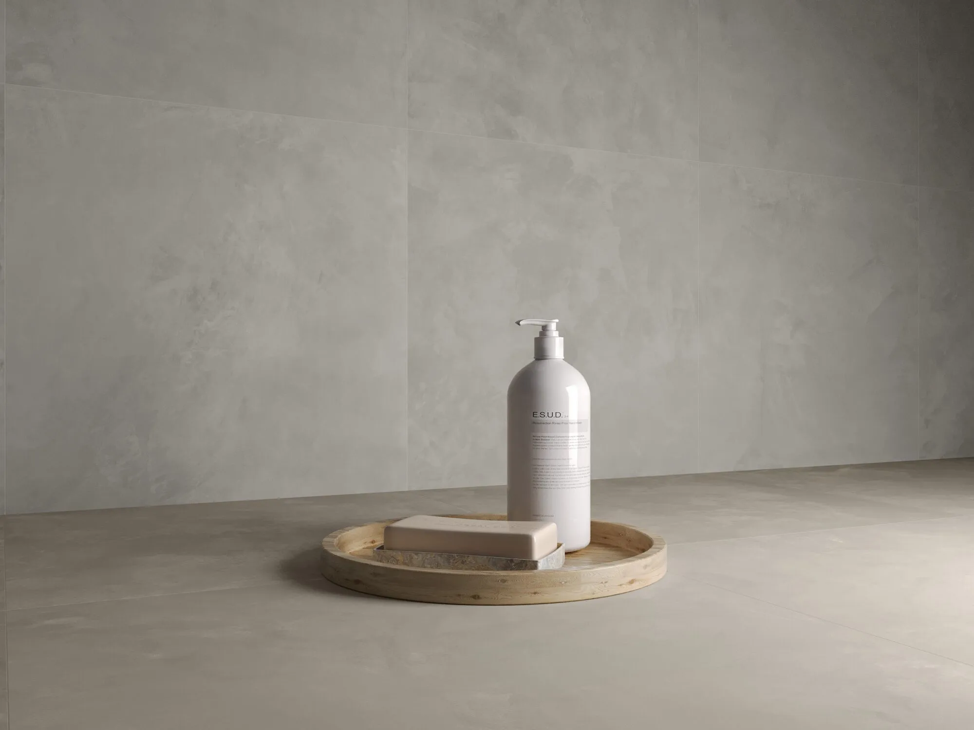 Taupe concrete-resin effect porcelain tile 60x120 cm - CS25015