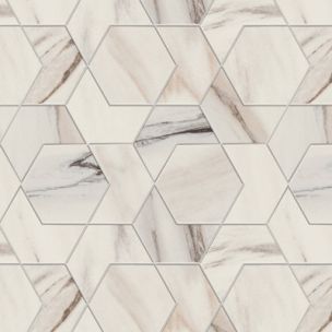 Mosaic Atlas Concorde Marvel Dream Bianco Fantastico Hex Lapp. 25.4X29.6 - AOVY