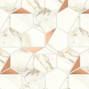 Mosaic Atlas Concorde Marvel Shine Calacatta Imperiale Gold Hex Shiny 25.1X29 - A4WW