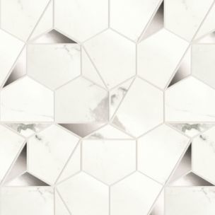 Mosaic Atlas Concorde Marvel Shine Statuario Supremo Platino Hex Shiny 25.1X29 - A4WV