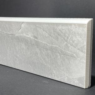 Skirting Board In Silk Gray Marble Porcelain H.7cm X L.74,5cm