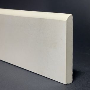Skirting Board In Polished White Lasa Porcelain H.9.5cm X L.88cm