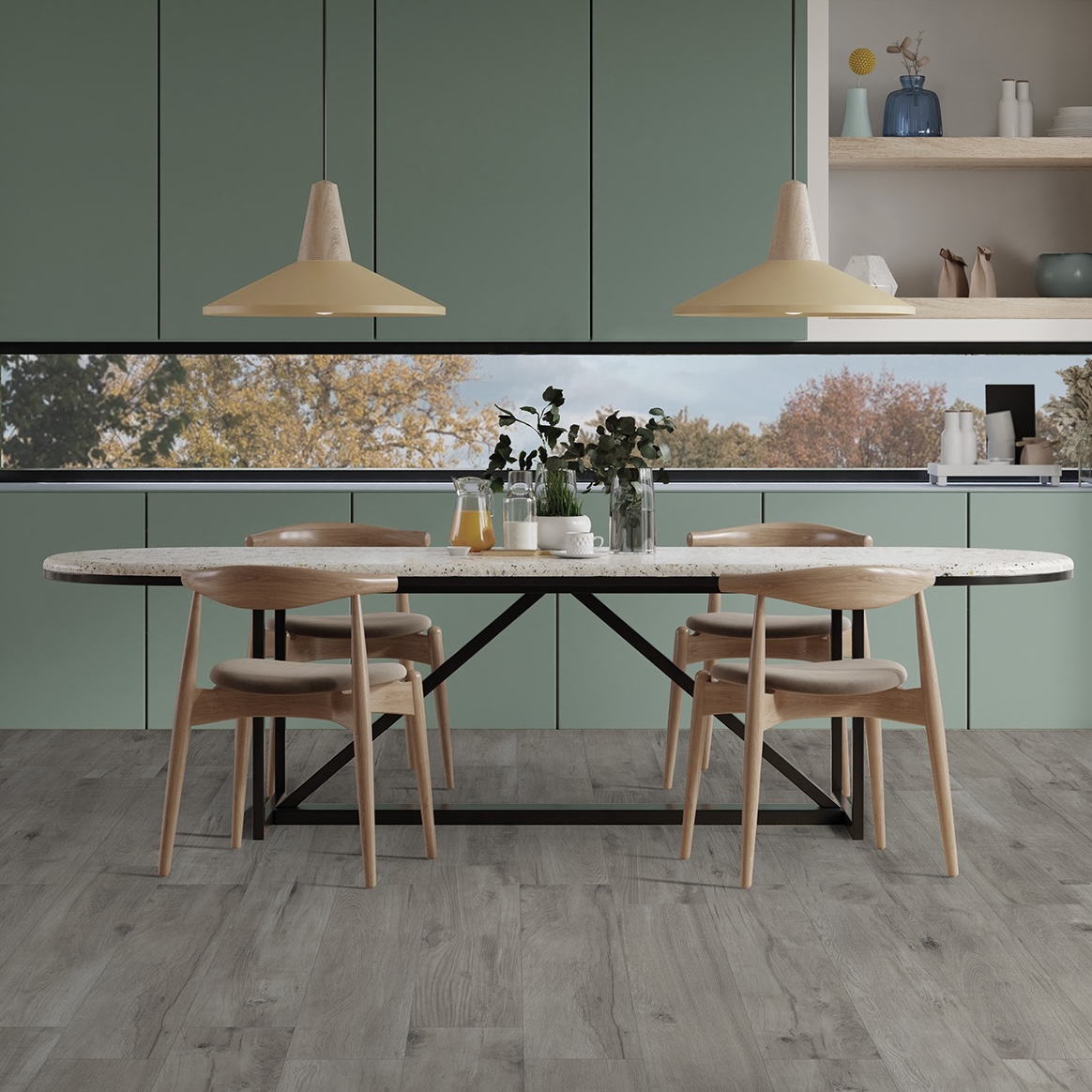 Modern Gray Wood Effect Porcelain Tile 20X120 - EAGO1370