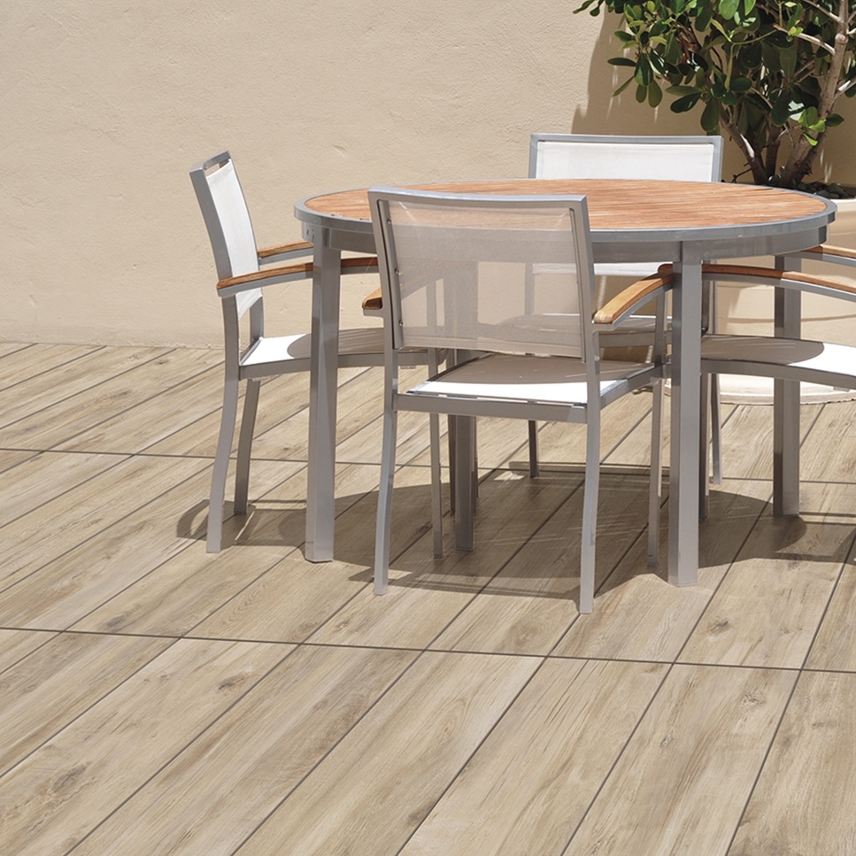 Modern Wood Effect Porcelain Tiles Ivory Non-Slip 20X120 - EAME1367