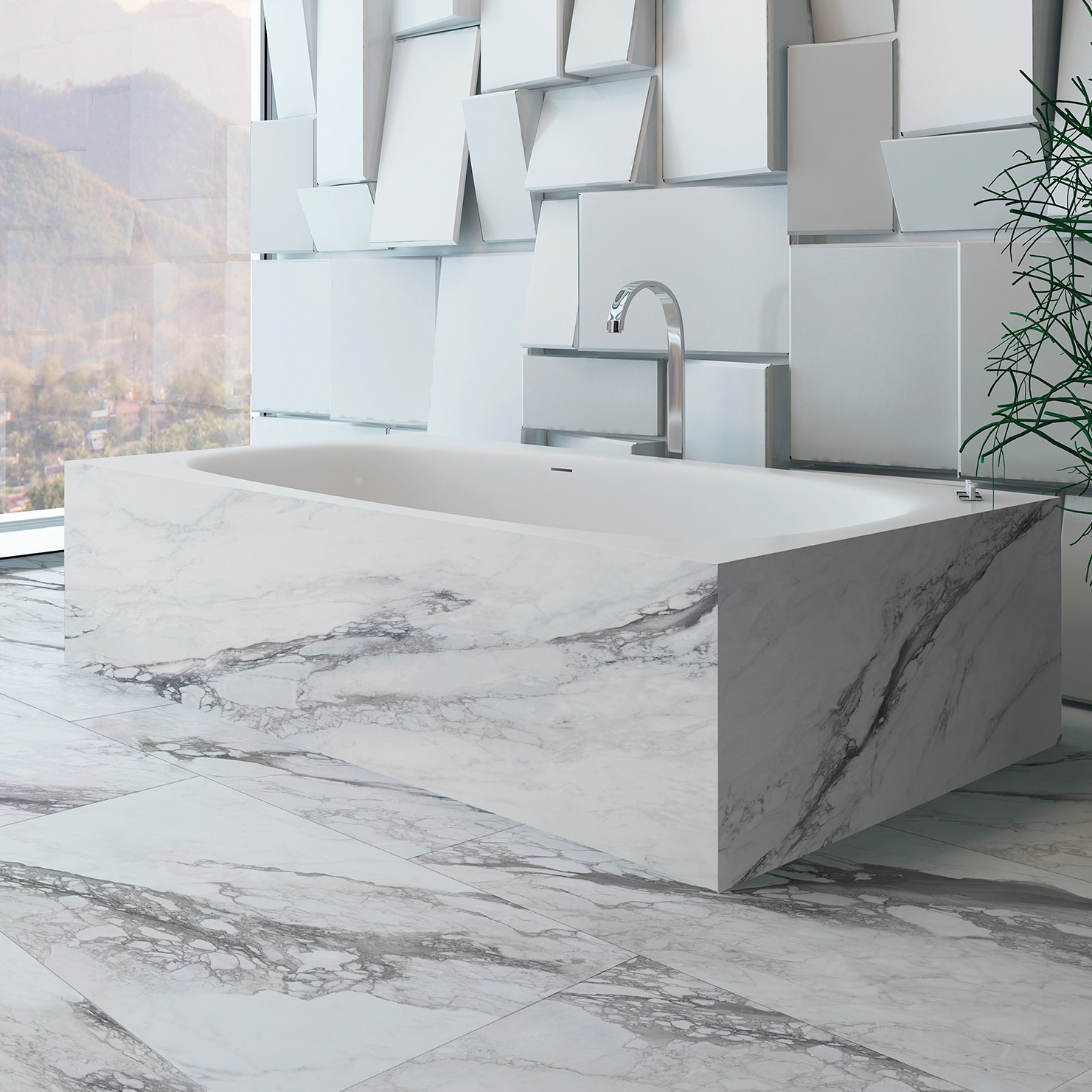 Calacatta Bernini Marble Effect Porcelain Tile Matt 60X120 - EBEI102