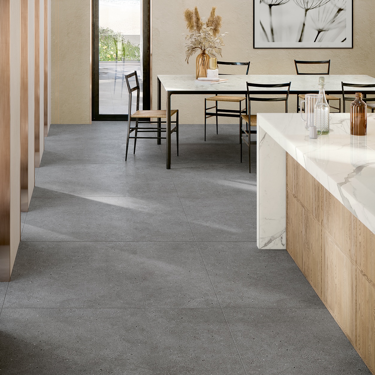 Matt Dark Gray Cement Effect Porcelain Tile 120X120 - EBGW305