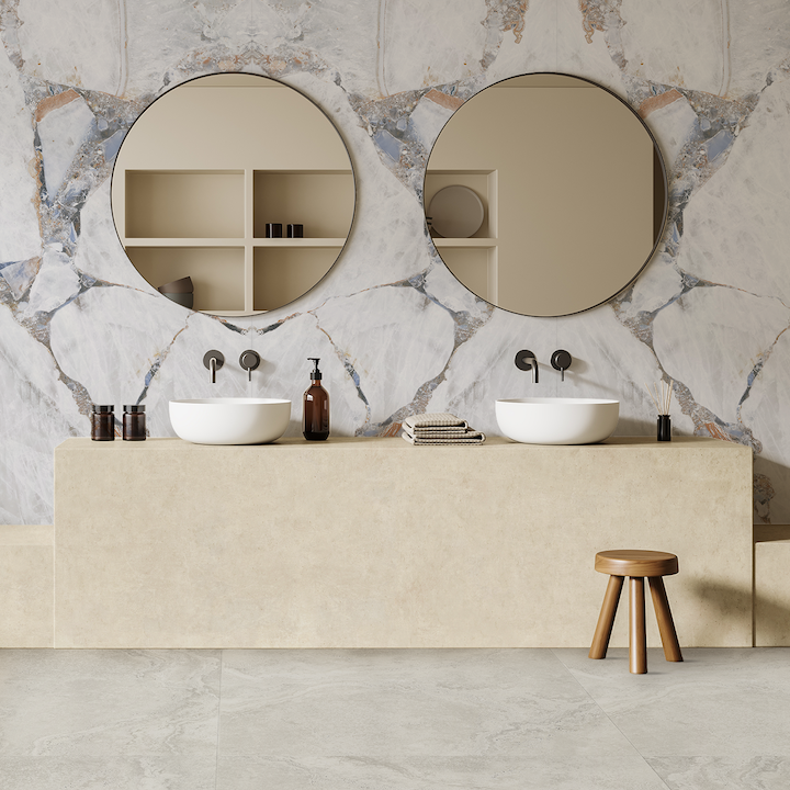 Matt White Precious Marble Effect Porcelain Tile 120X120 - EBRP751