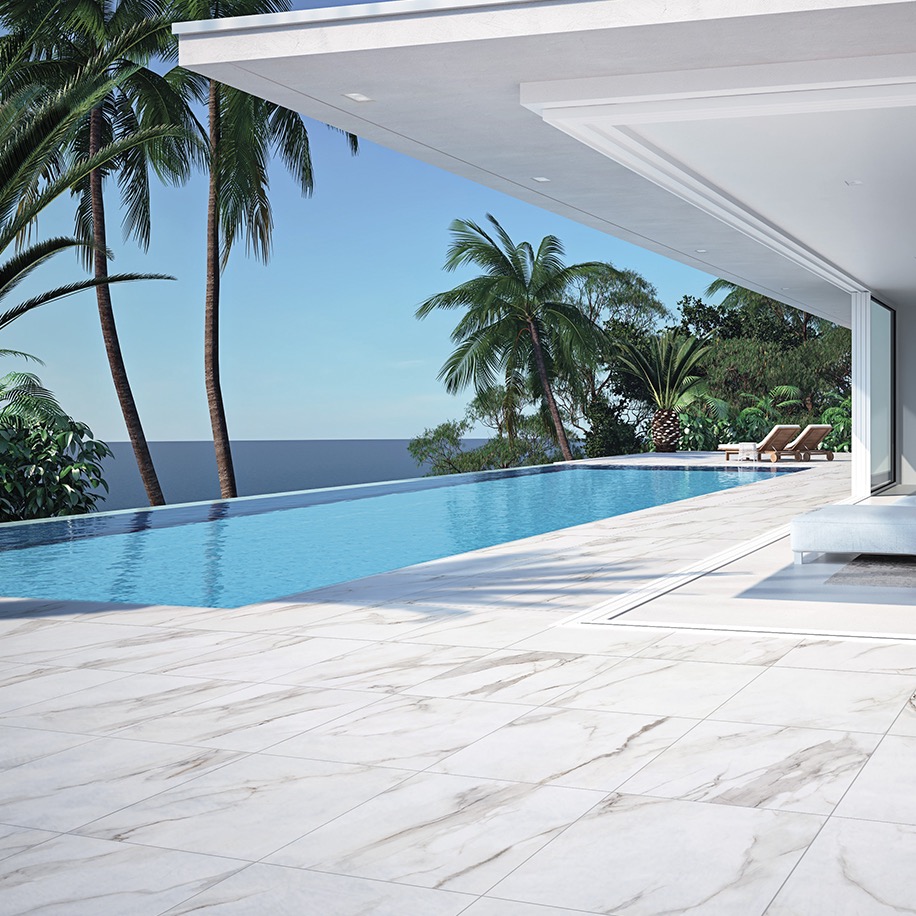 Calacatta Marble Effect Porcelain Tile 20mm R11 Rt 60x120 - ECAA1714