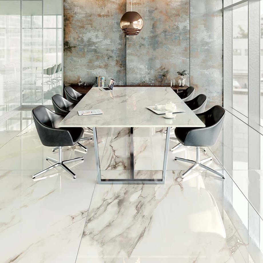 Polished Calacatta Marble Effect Porcelain Tile 60X120 - ECAA104