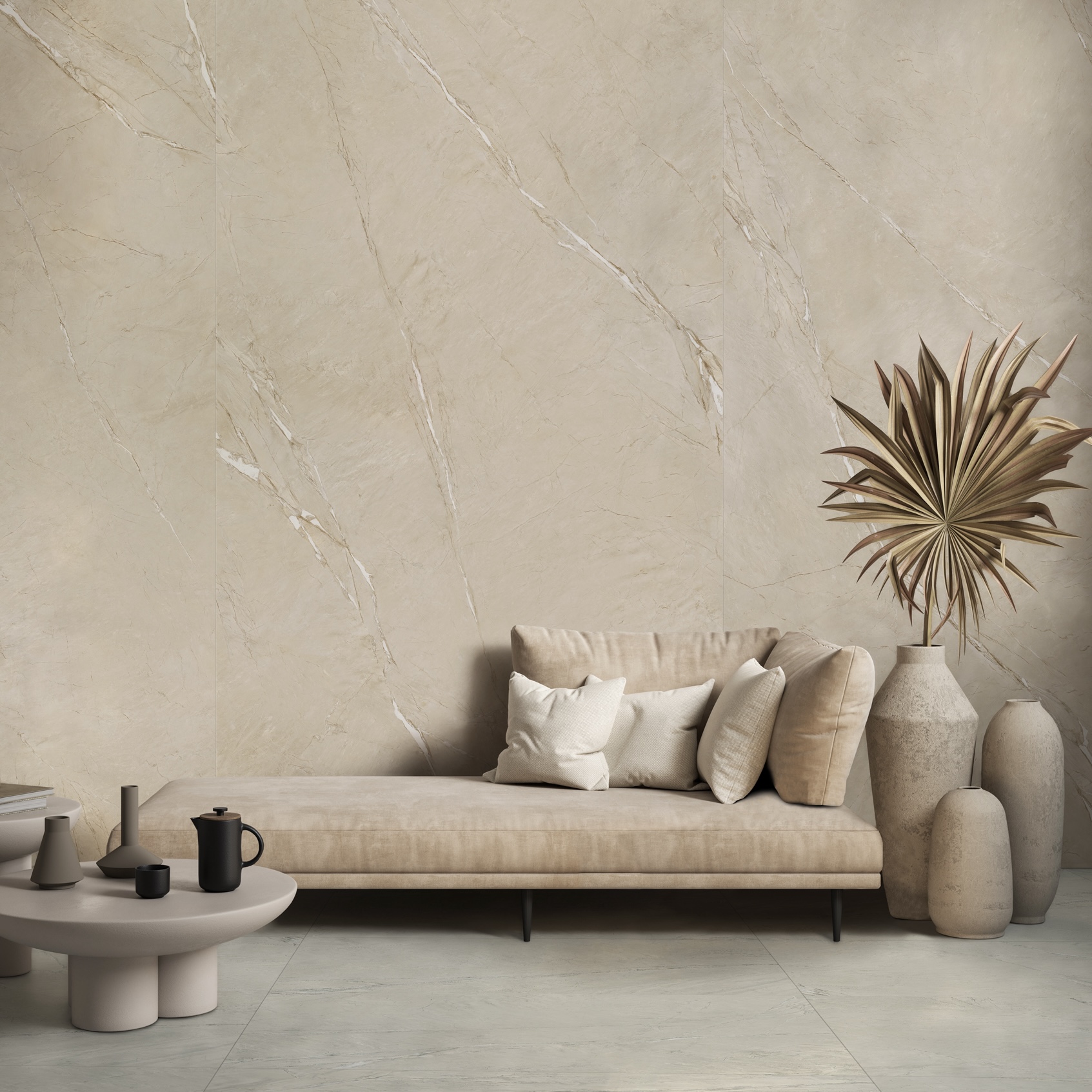 Matt Beige Sandstone Effect Porcelain Tile 60X120 - ECBE222