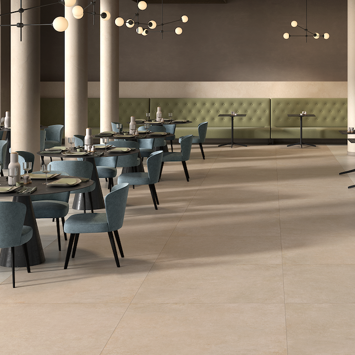 Beige Modern Concrete Effect Porcelain Tile 120X120 - ECCE389
