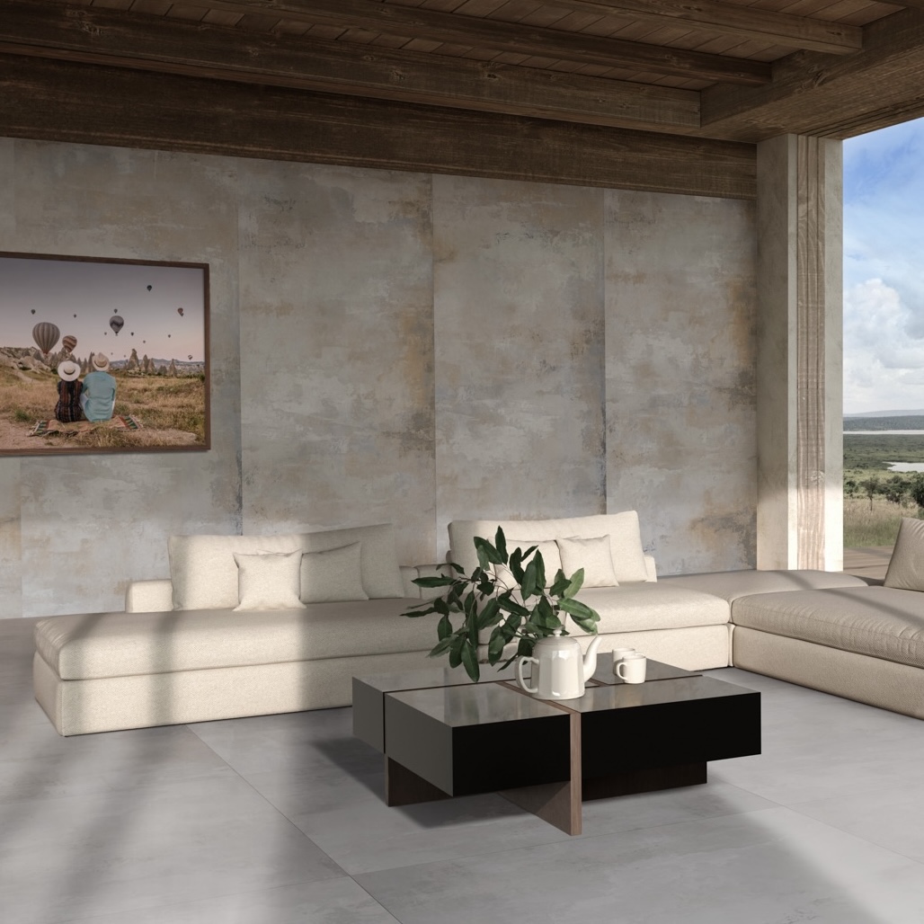 White Industrial Concrete Effect Porcelain Tile 30X60 - ECPW368