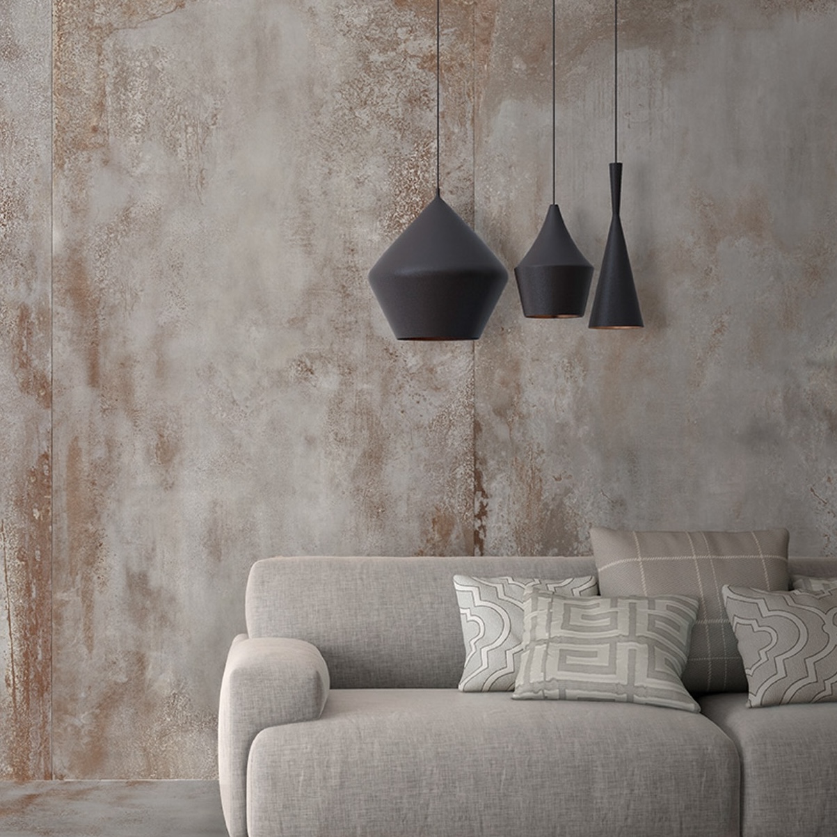 White Oxidized Metal Effect Porcelain Tile 30X60 - EFWE427