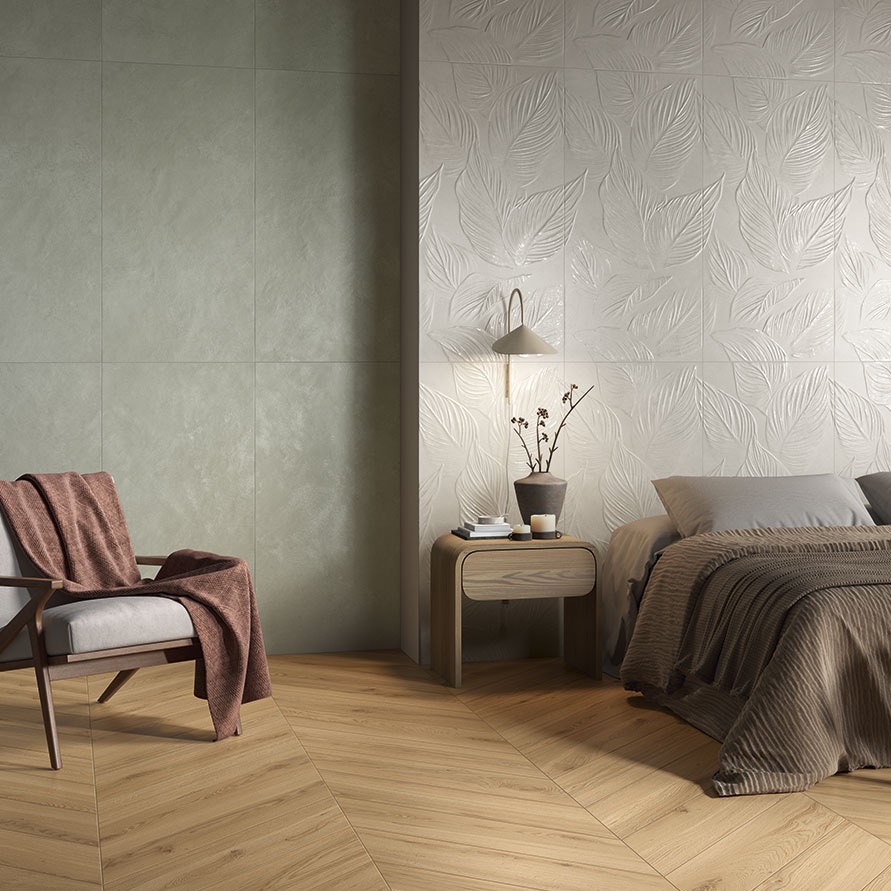 Green concrete-effect porcelain tile 60x120 cm - CS25119