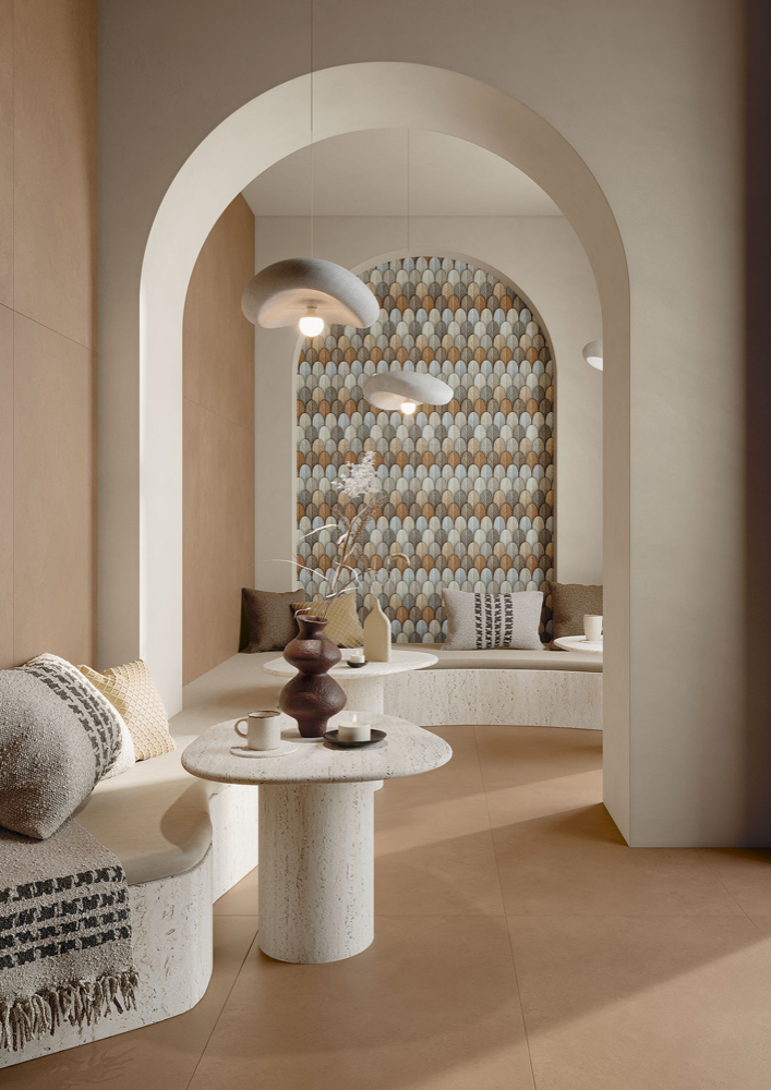 White concrete-effect porcelain tile 60x120 cm - CS25115