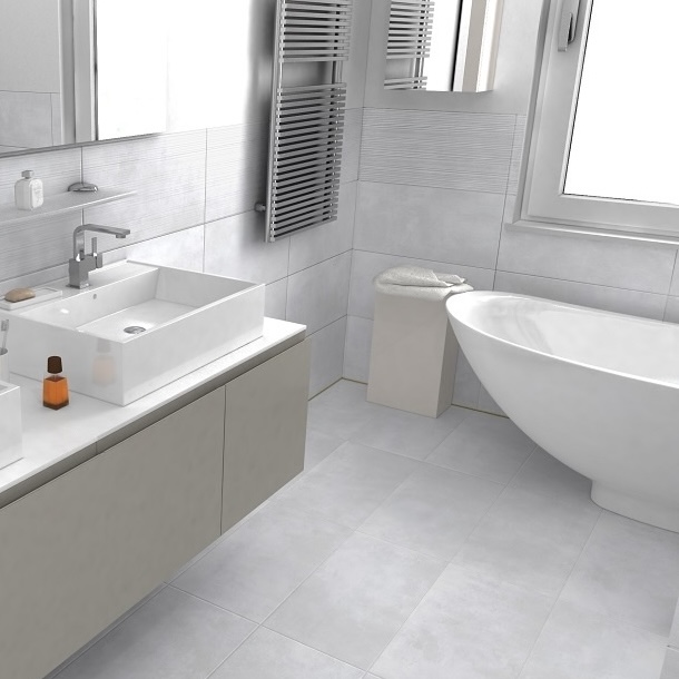 White Resin Effect Porcelain Tile 30X60 - ELWE478