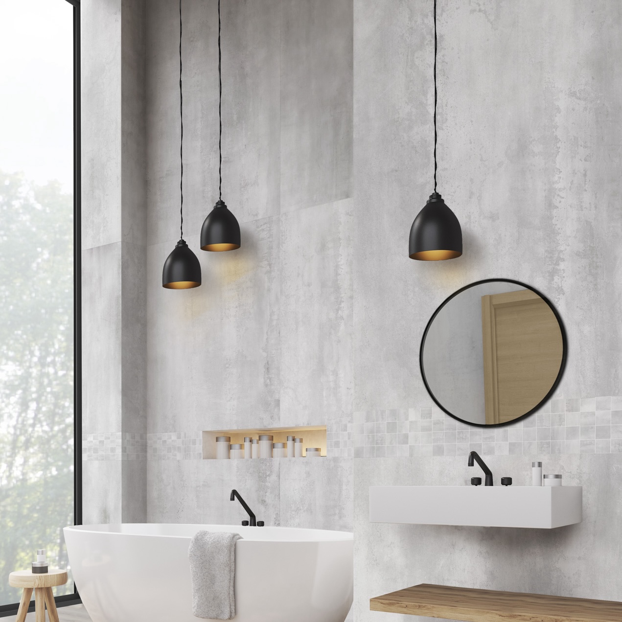 White Metal Cement Effect Porcelain Tile 30X60 - EOLM632