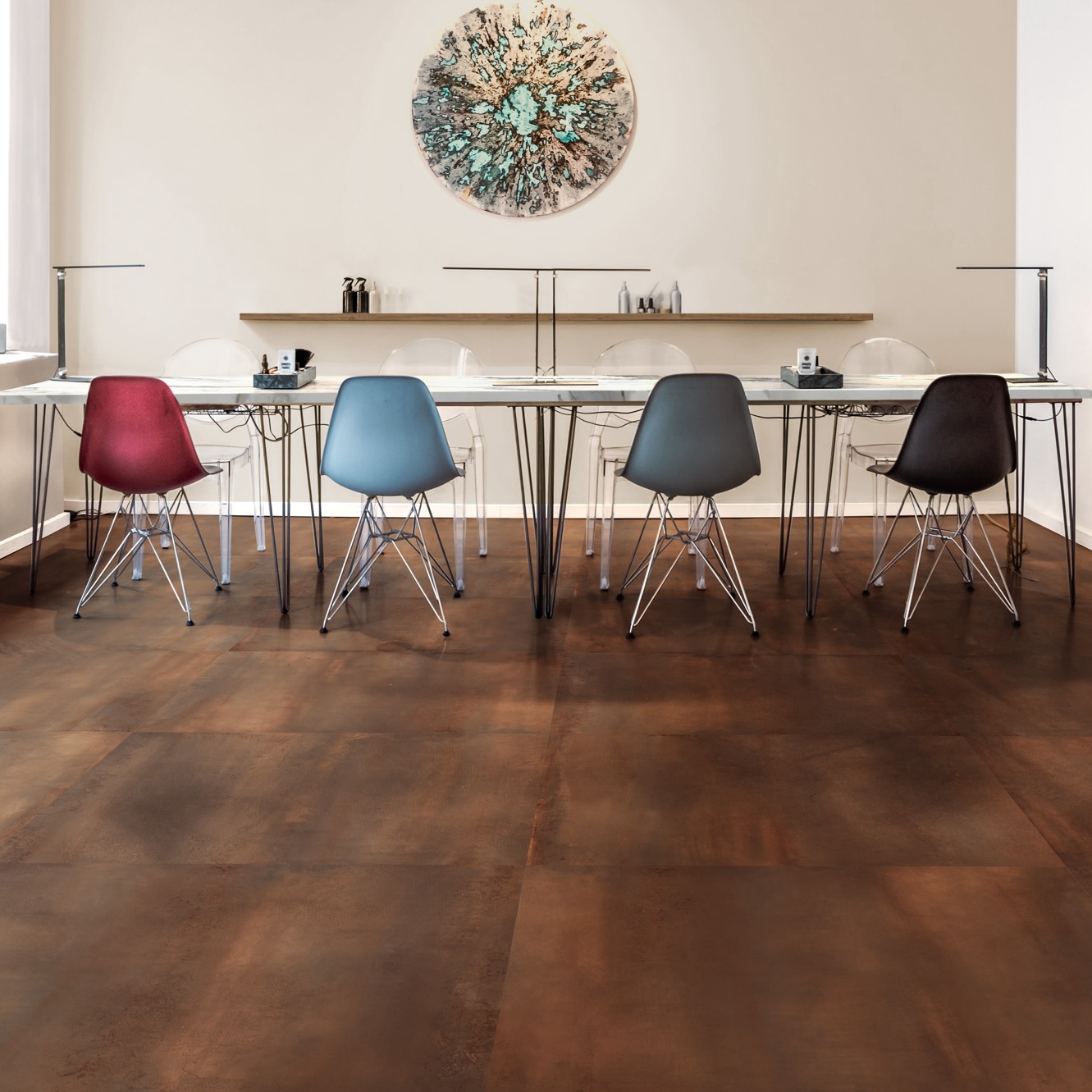 Brown Metal Cement Effect Porcelain Tile 120X120 - EOTM617