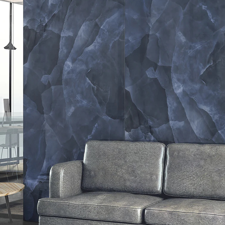 Polished Blue Onyx Marble Effect Porcelain Tile 60X120 - EOXB131
