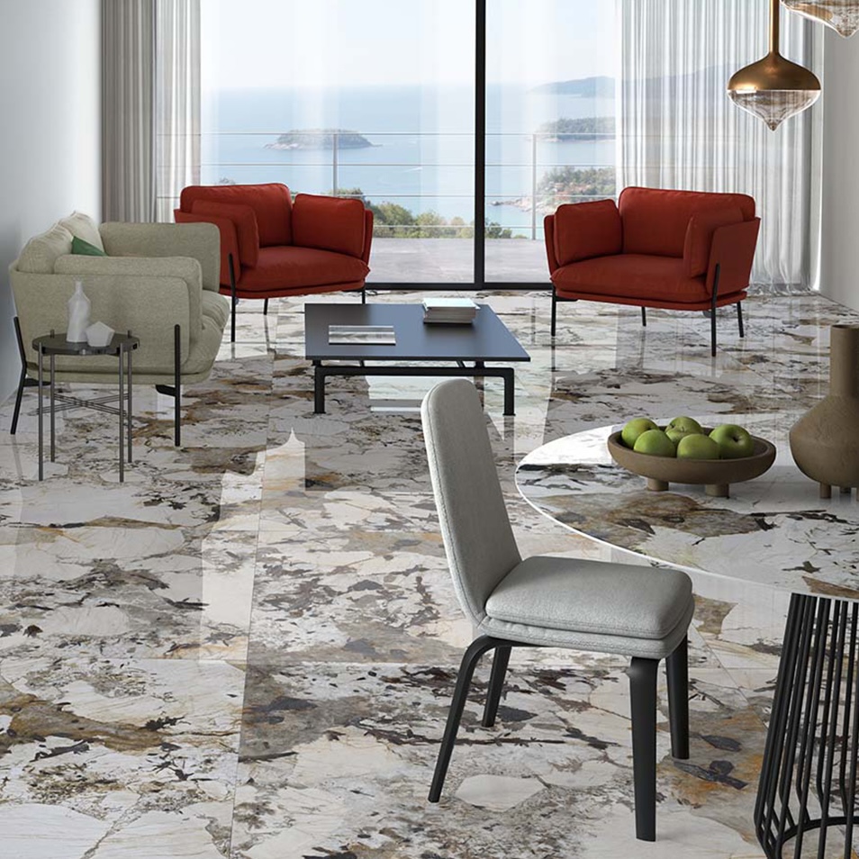 Polished Patagonia Marble Effect Porcelain Tile 120X120 - EPAA908