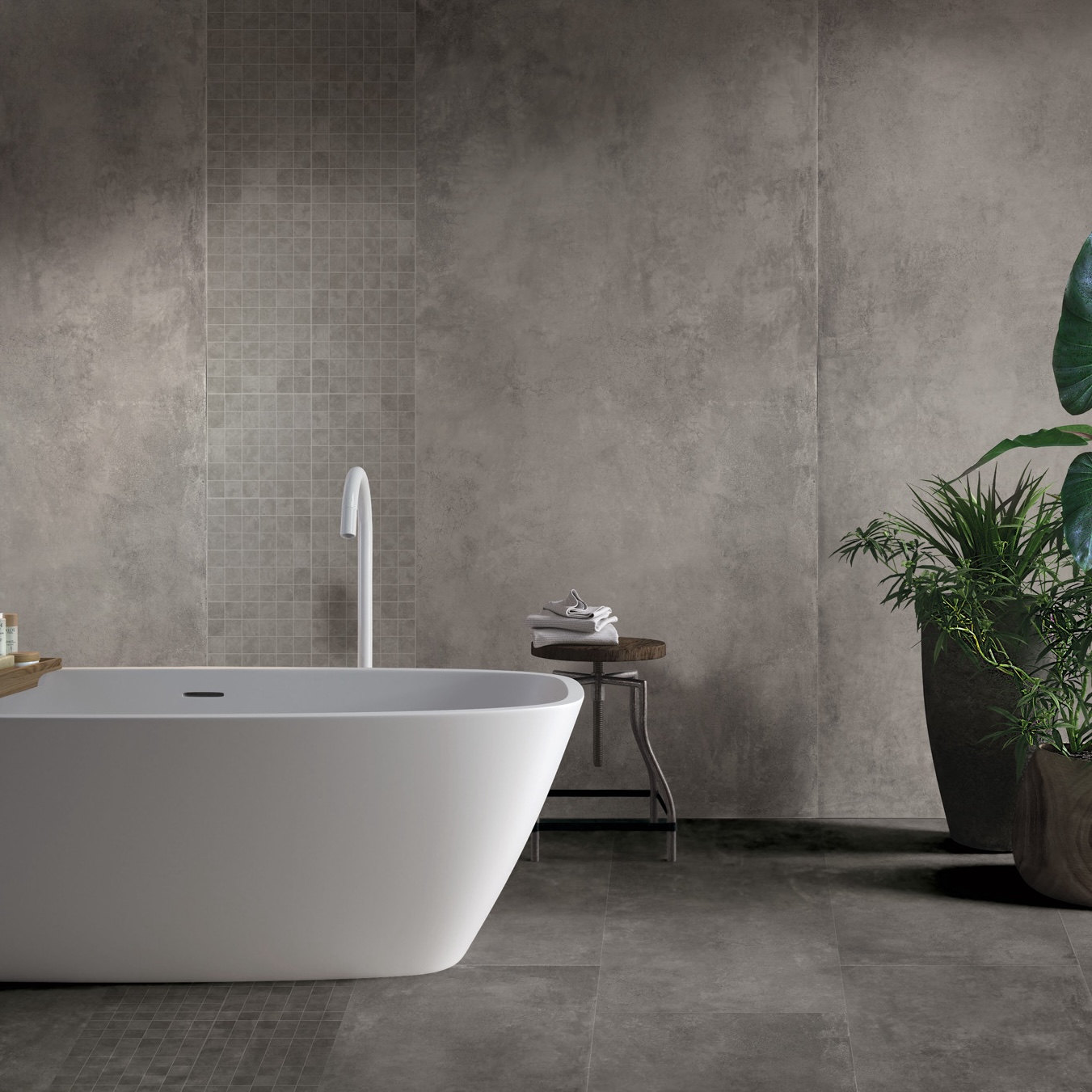 Smoked Waxed Cement Effect Porcelain Tile 60X120 - EPSE658