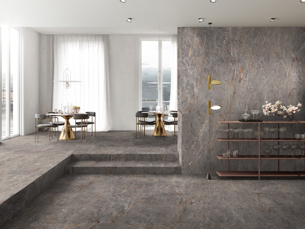 Matt Veined Gray Marble Effect Porcelain Tile 120X120 - ESAN761