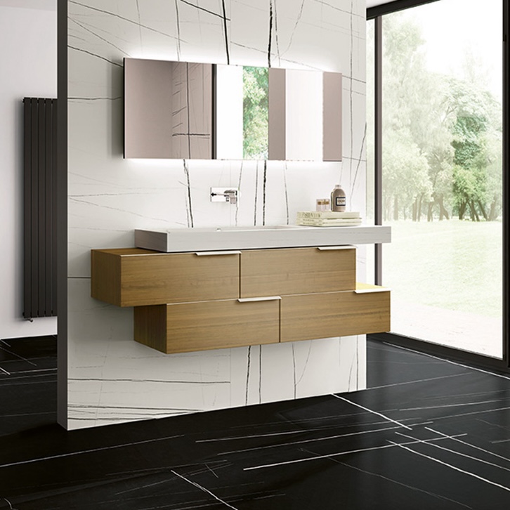 Matt Black Modern Marble Effect Porcelain Tile 60X120 - ESNB937