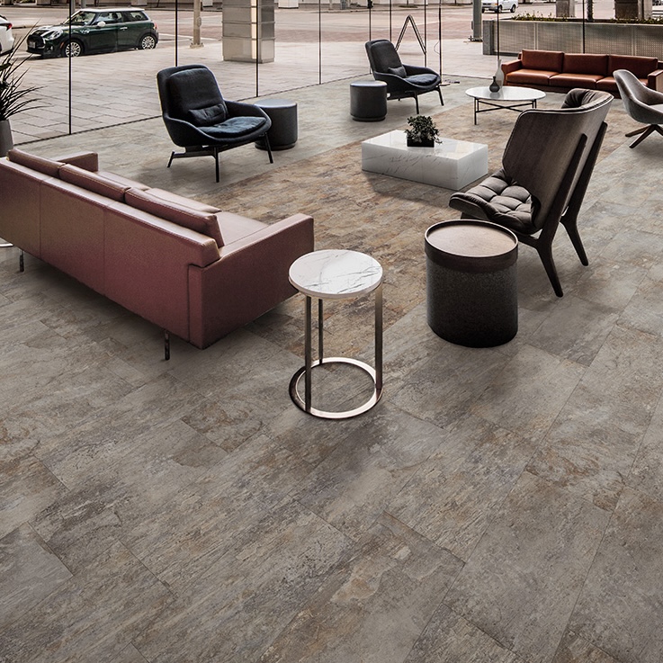 Contemporary Stone Effect Porcelain Tile Natural Light Gray 15X30 - EUGO1295