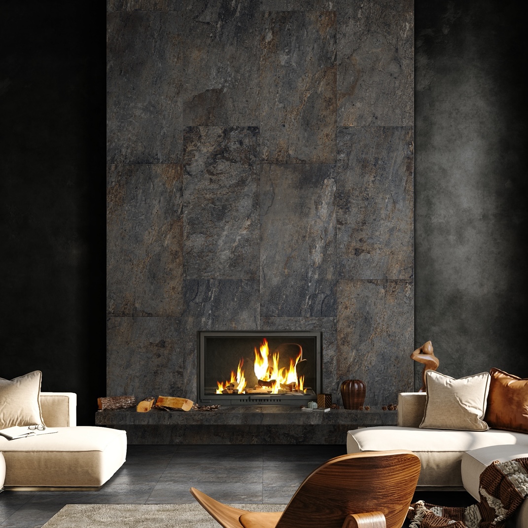 Natural Black Contemporary Stone Effect Porcelain Tile 30.8X61.5 - EUNO1294