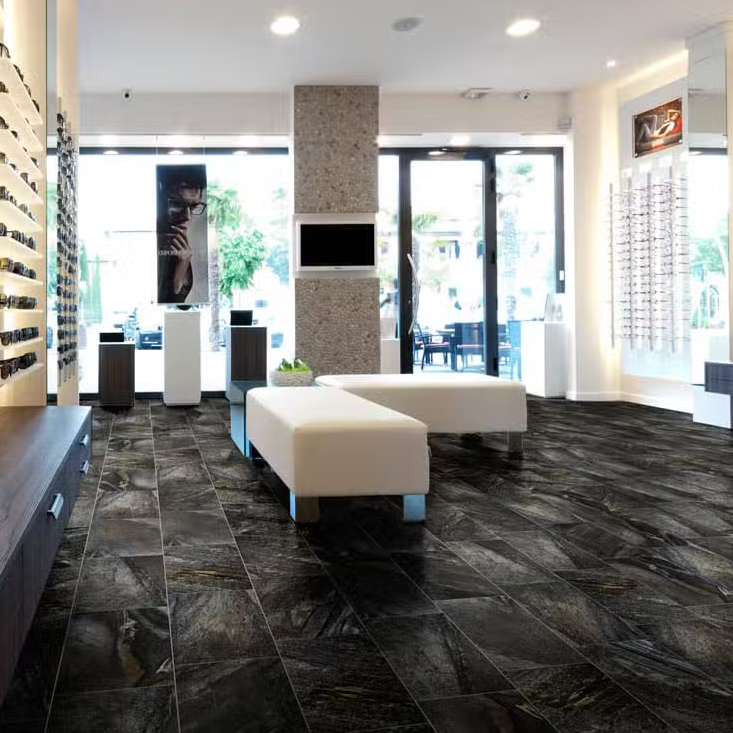 Natural Black Precious Stone Effect Porcelain Tile 30.8X61.5 - EUSE1304