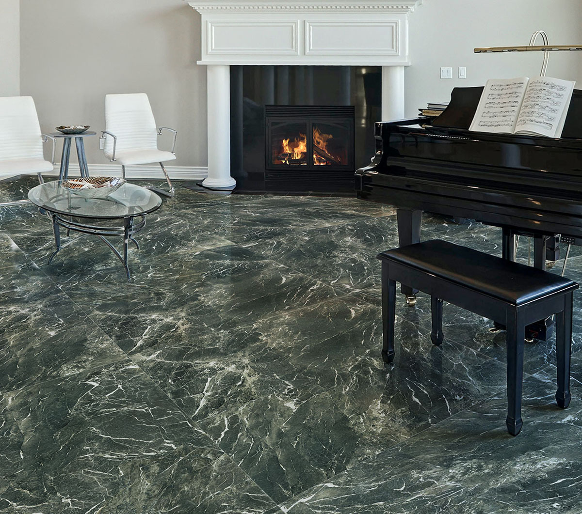 Matt Green Alpi Marble Effect Porcelain Tile 60X120 - EVEA192