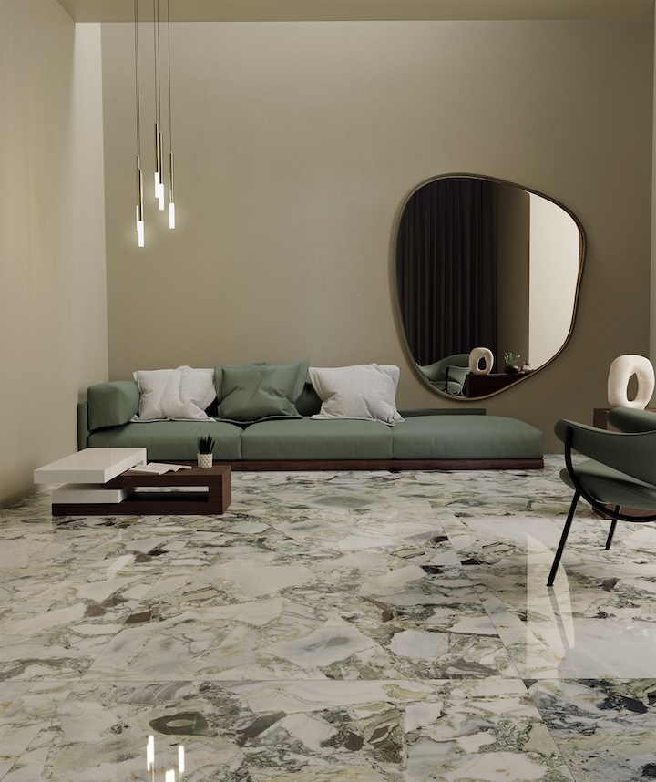 Polished Ocean White Marble Effect Porcelain Tile 60X120 - EWHB199