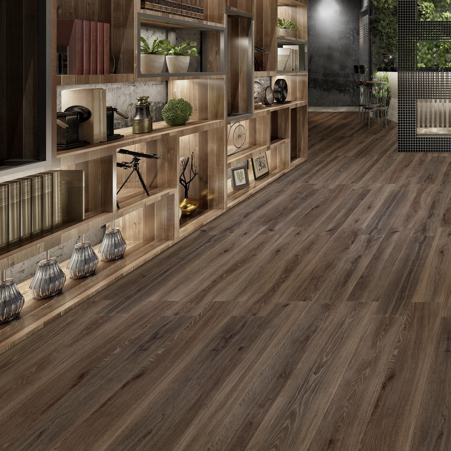 Dark Brown Wood Effect Porcelain Tile 20X120 - EWKM1454