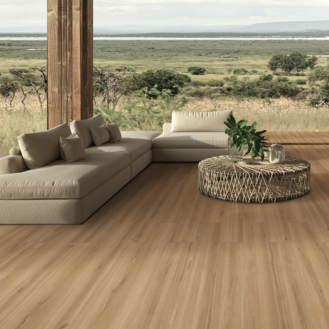 Non-Slip Honey Wood Effect Porcelain Tiles 20X120 - EWKO1449