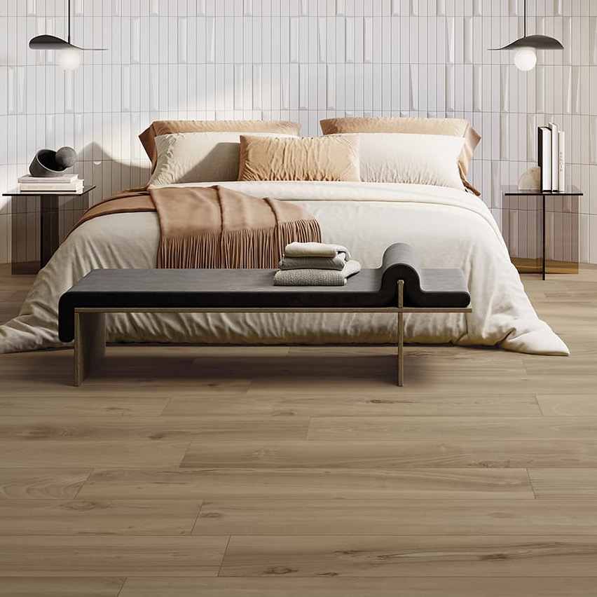 Walnut wood-effect porcelain plank 20x120 cm - CS25103